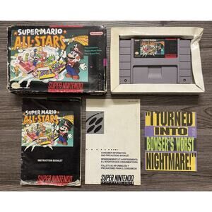 Super Mario All-Stars Super Nintendo SNES CIB Complete In Box w/ Manual